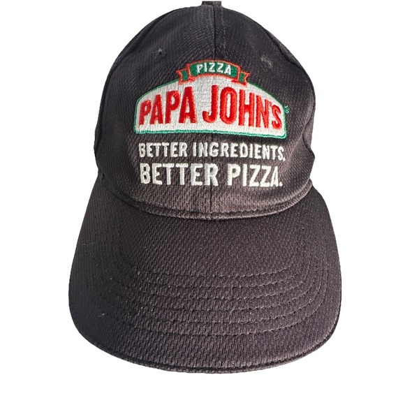 Other - Papa John's Pizza Strapback Hat Black One Size Embroidered Adjustable